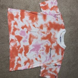Authentic Tie-dye Champion cropped t-shirt size small